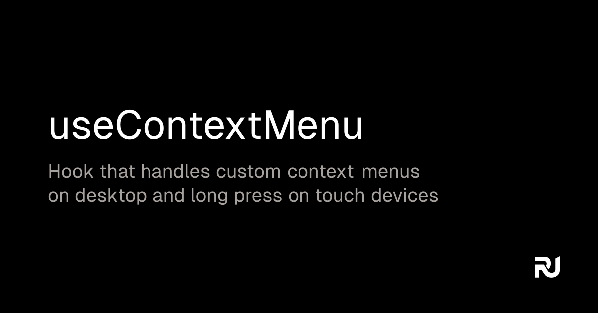 useContextMenu React hook Reactuse