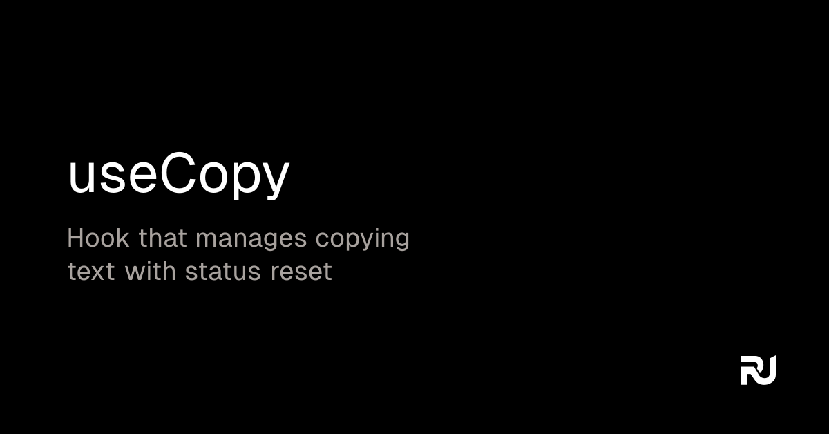 useCopy React hook Reactuse