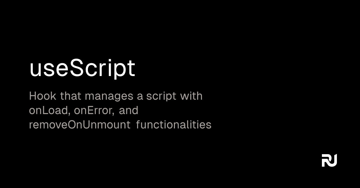 useScript React hook Reactuse